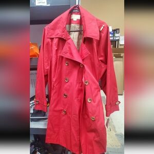 Michael Kors Womens Trench Rain Coat Jacket New With Tags Red Size 1x